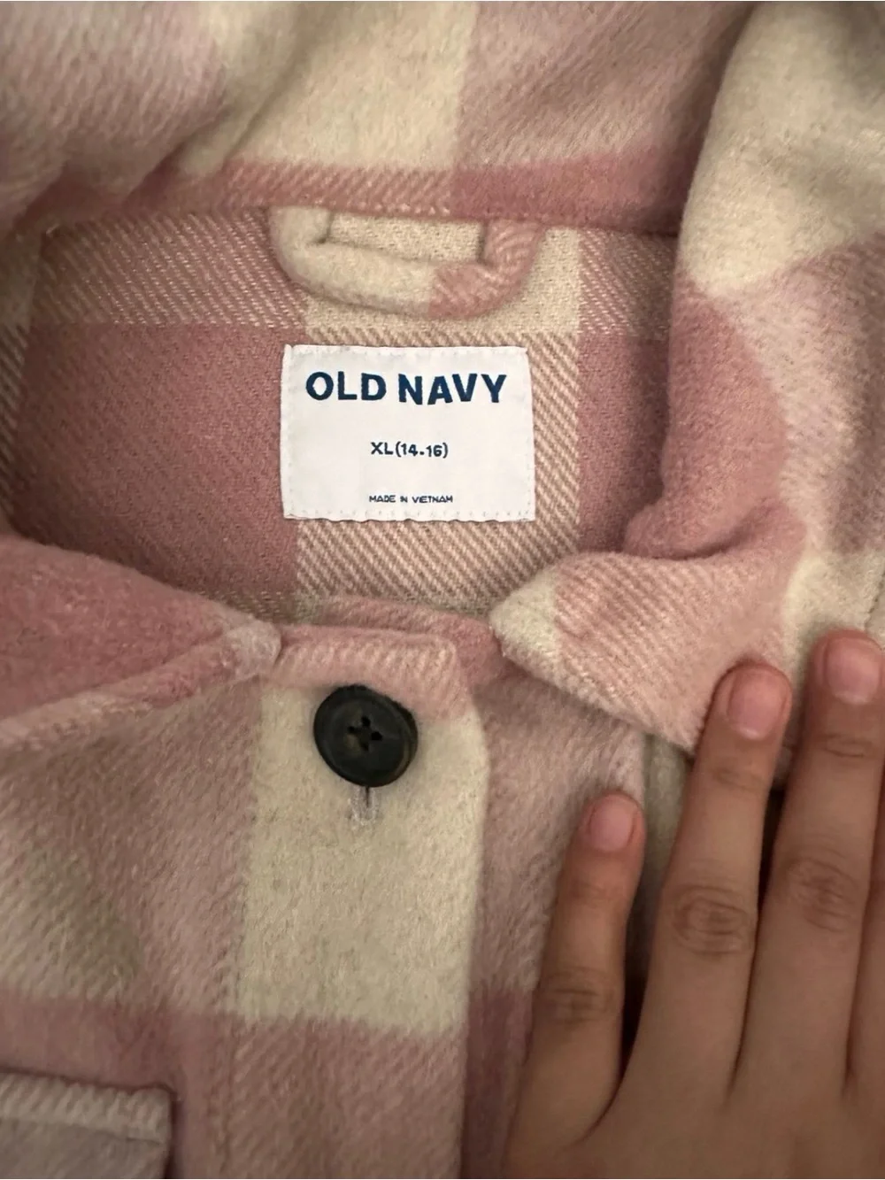 Old Navy Kids Pink Checkered Jacket Size XL 0205